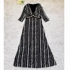 Max Mara マックスマーラ 半袖ニット ロングワンピース 黒 プリーツ L