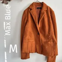 Max Blue オレンジ ジャケット ウール混 9号 日本製 きれいめ
