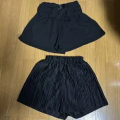 しまむら　ショートパンツ 黒 160cm 2枚セット