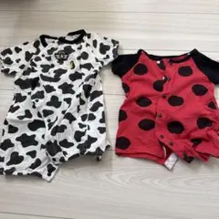 ⭐️牛柄・てんとう虫模様ロンパースセット⭐️