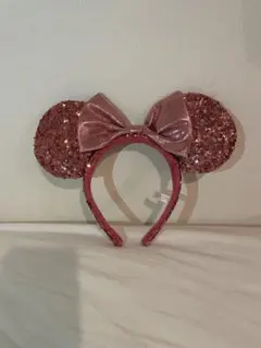 ミニーマウス　スパンコールカチューシャ ピンク
