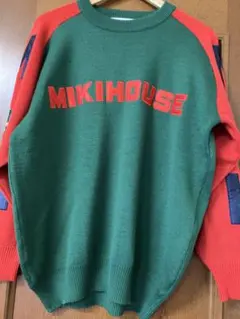 国産レトロ古着　MIKI HOUSEオールドヴィンテージ　ワッペン刺繍　セーター