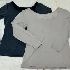 ユニクロ　極暖ヒートテックコットンUネックT/8分袖　2点