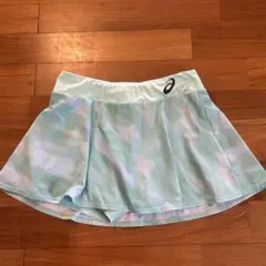 asics ミントグリーン ストライプ テニススカート
