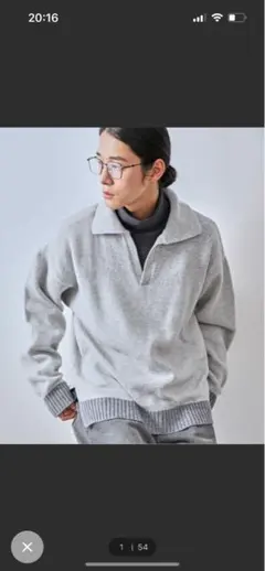 junred スキッパーニットプルオーバー