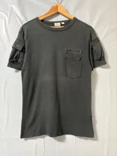AVIREX コンバットTシャツ フェードブラック リペア 両肩ポケットのサムネイル
