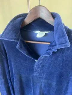 80s vintage ベロア　シャツ　長袖　ポーランド製