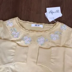新品 after all セーター 七分袖 M イエローのサムネイル