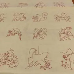 D’sSELECTION 松田純子　レッドワーク　パネル　60cm ベージュ格子