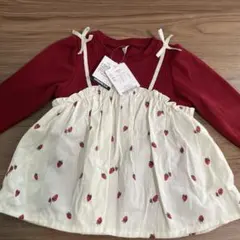 【新品】apres les cours いちご柄長袖カットソー 100