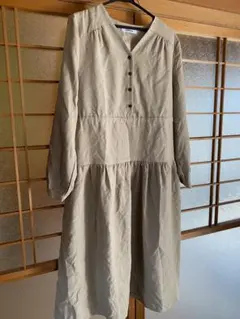 HOTPING ナチュラル無地ウエストゴムニットロングスカート