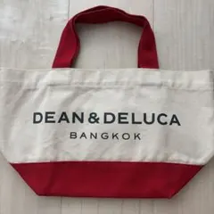 DEAN & DELUCA トートバッグ 赤 ベージュ バンコク限定