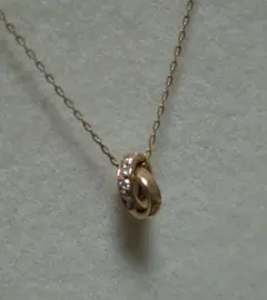 Kanal4℃ 2way ダブルループ ネックレス K10PG ダイヤモンド