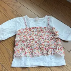 petit main フラワープリント Tシャツ 100