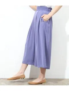 新品☆vis☆重ねタックスカーチョ☆ラベンダー☆ガウチョパンツ☆ワイドパンツ