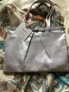 【新品】アネモネ　ANEMONE トートバッグ　結婚式　シルバーバッグ　リボン