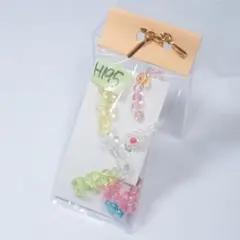 H195 クリアビーズアクセサリー4点セット　ブレスレット1+リング3