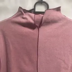 2way ピンク ハイネック 長袖トップス