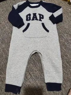 GAP ベビー用 カバーオール グレー ネイビー ロゴ 12-18monthのサムネイル