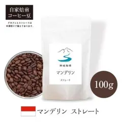 自家焙煎コーヒー豆 マンデリン ストレート 中深煎り 100gのサムネイル