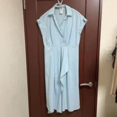 DOUBLE STANDARD CLOTHING 水色 シャツワンピース 38
