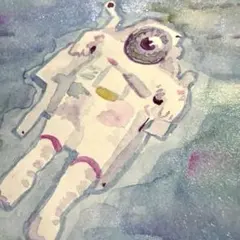 【額装済】一つ目の漂流者_一点物 直筆 水彩画 原画 オリジナルアート イラスト