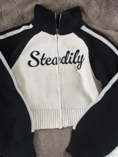 短丈ニットカーディガンMサイズ黒 アイボリーバイカラー