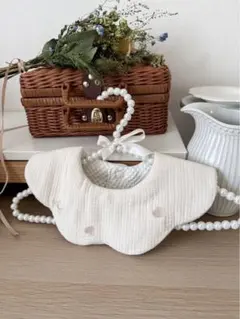 360°bib スタイ ヌビ リボン ハート 韓国生地 baby ベビー