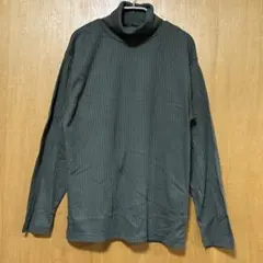 carolina colours ダークグレータートルネック【サイズL】リブ編み