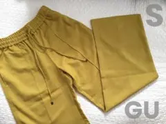 ラガーパンツ　GU カジュアルパンツ ゴムウエスト イエロー