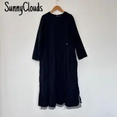 〇 サニークラウズ ワンポイント刺繍 ponさんのすそからギンガムワンピース L