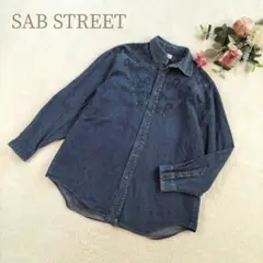 【サブストリート】 レディース 刺繍デニムシャツ 長袖 ヴィンテージ サイズFのサムネイル