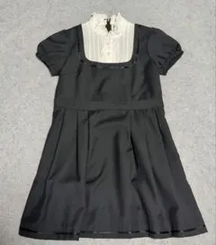 COMME CA ISM　黒の半袖ワンピース　フリル襟　130サイズ