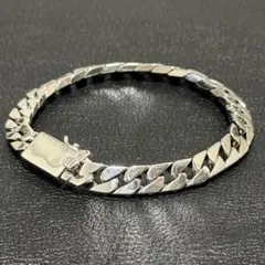 鑑定書付きヴィンテージシルバー925喜平チェーンブレスレット幅7mm×長20cm