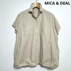 MICA & DEAL　フレンチスリーブ半袖シャツ　サンドカラー綿100 日本製のサムネイル
