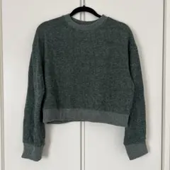 ZARA レディースニット グリーン ショート丈 トップス