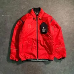 6W3【DESCENTE】ナイロンジャケット　赤　ジップアップ　古着used
