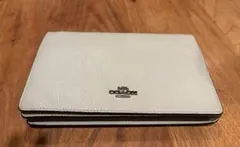 Coach 水色レザーショルダーウォレットバッグ