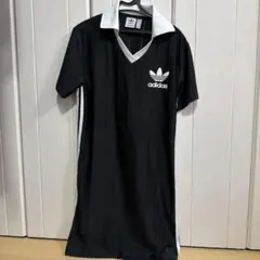 adidas originals ブラック ストライプ ミニワンピース S