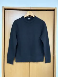 ユニクロ　ウォッシャブルミラノリブクルーネックセーター　Sサイズ　ブラック　美品