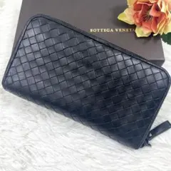 美品✨ボッテガヴェネタ レザー 長財布 イントレチャート ラウンドファスナー