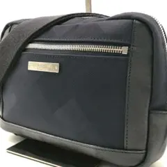 未使用級✨ブラックレーベルクレストブリッジ ボディバッグ チェック ネイビー
