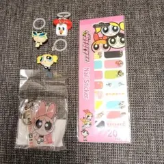 Powerpuff Girls nail stickers & marking charms,キーホルダー set