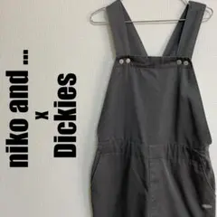 格安niko and...コラボDickiesサロペット3オーバーオールMグレー