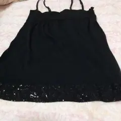 キャミソール　黒　スパンコール付き