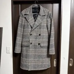 ZARA チェック柄 ダブルブレストコート L