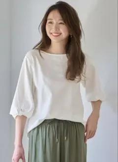 【接触冷感】シルケットスムース ツイストスリーブトップス