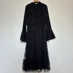 axes femme レース ワンピース ゴシック ブラック 長袖 M