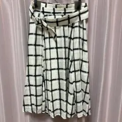 【Apuweiser-Riche】チェック柄リボン付きスカート