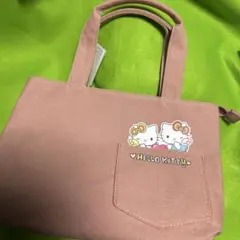 HELLO KITTY ピンク　バッグ　ポケット付きのサムネイル